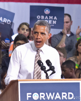 President Obama at a rally at the Iowa State Fairgrounds in Des Moines - may 2012