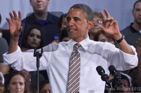 President Obama at a rally at the Iowa State Fairgrounds in Des Moines - may 2012