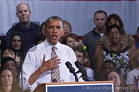 President Obama at a rally at the Iowa State Fairgrounds in Des Moines - may 2012